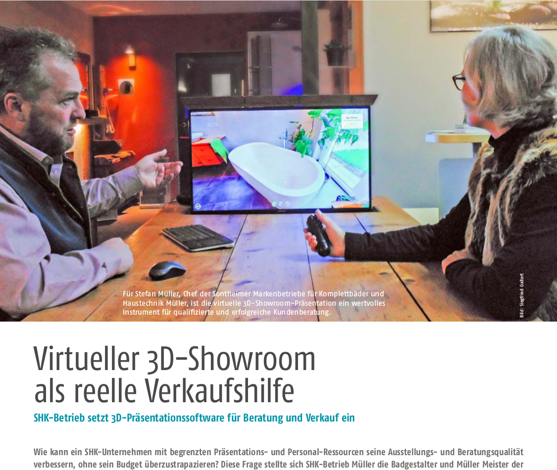 IKZ Haustechnik immersight 3D Showroom Virtuelle Ausstellung Bad Heizung Mueller Sontheim VR
