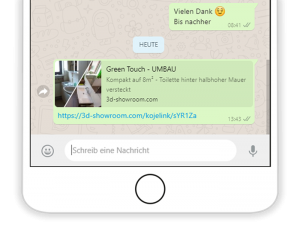 Virtuelle Kojen via Whatsapp teilen
