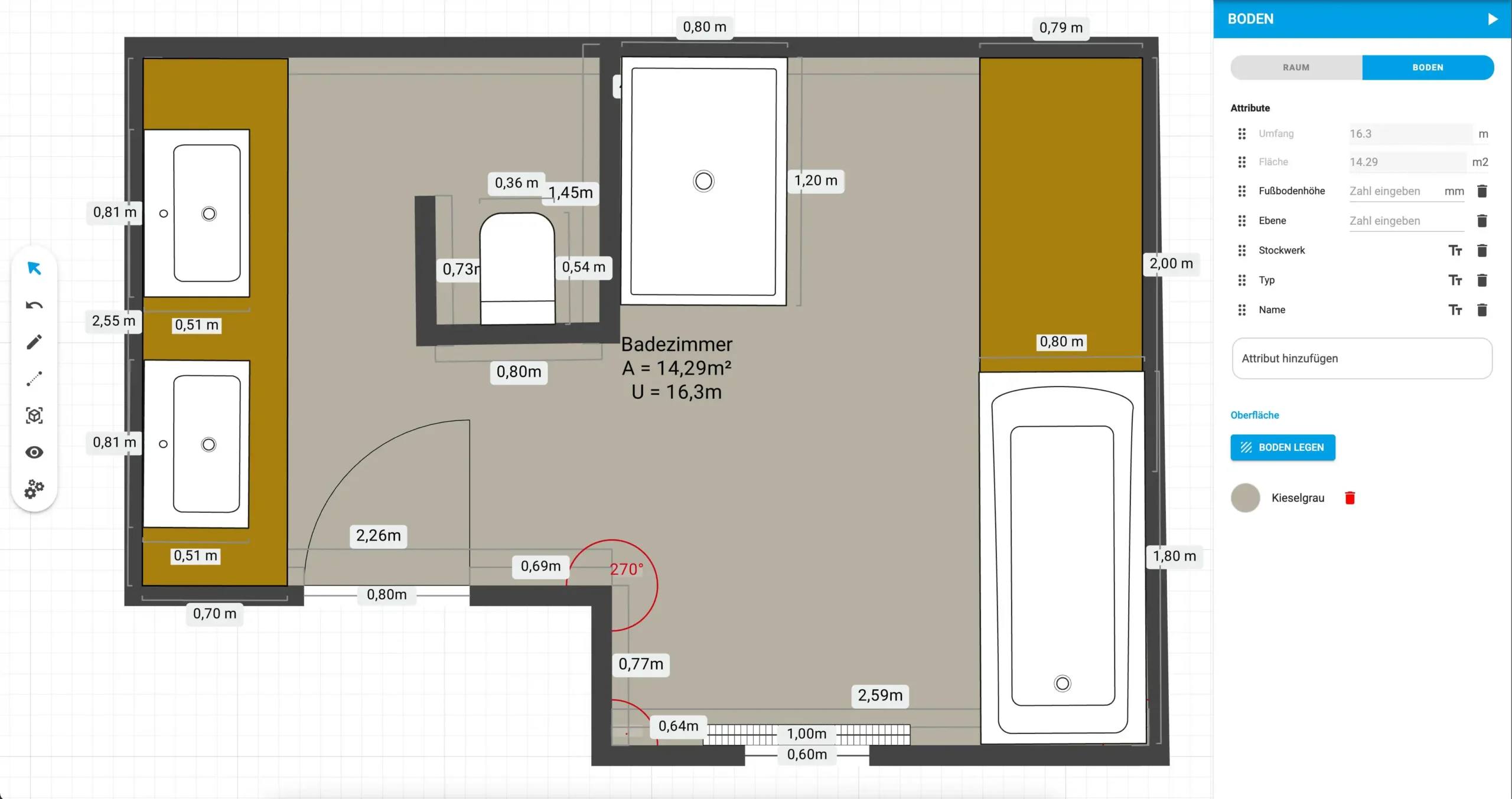 immersight 2D Grundrissplan Badezimmer scaled