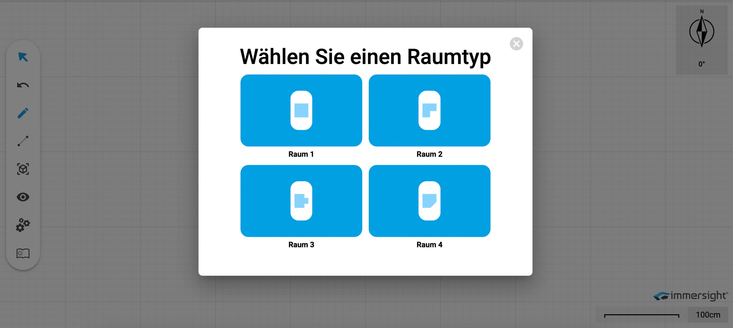 Neuen Raum Planen 2D immersight scaled