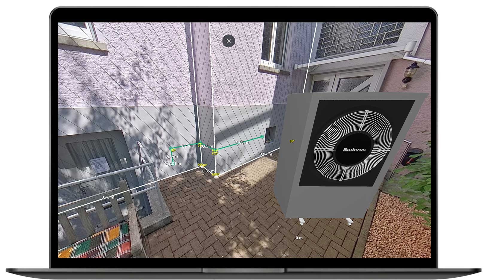 3D Waermepumpe einplanen 360Grad Bild immersight