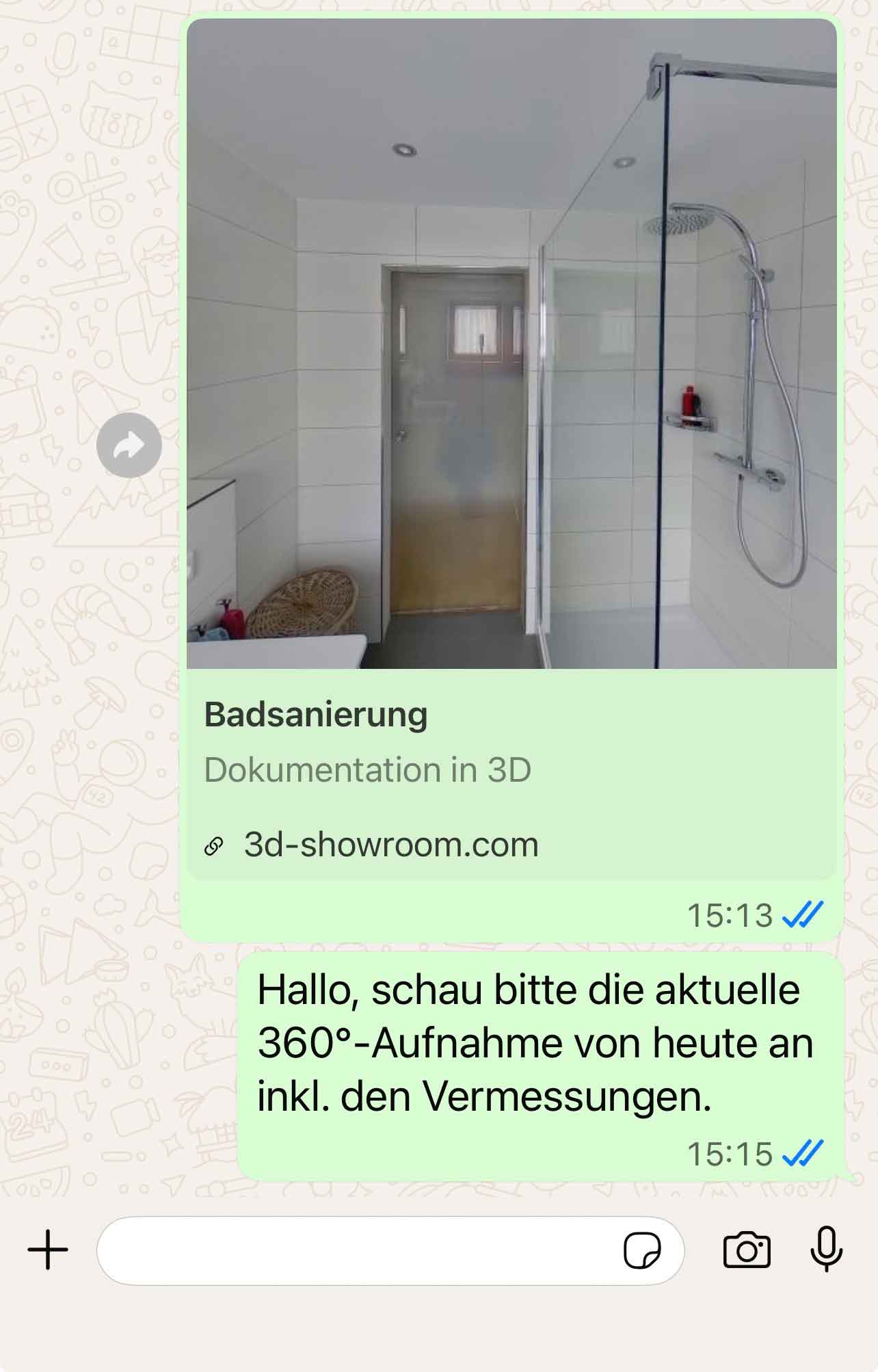 Whatsapp immersight Link teilen 360Grad Aufnahmen 1
